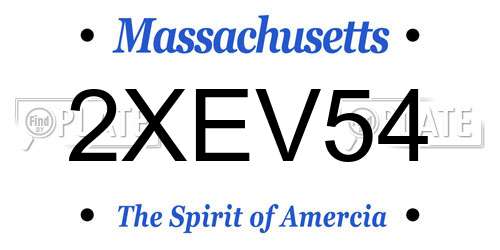 2XEV54 Massachusetts License Plate