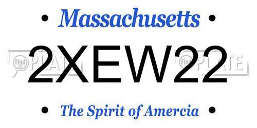 2XEW22 Massachusetts License Plate