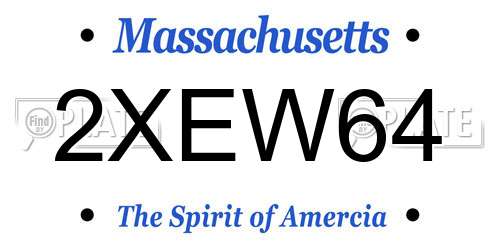 2XEW64 Massachusetts License Plate
