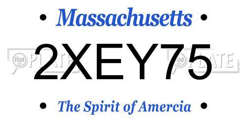2XEY75 Massachusetts License Plate