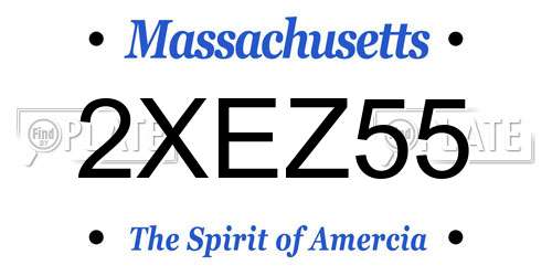 2XEZ55 Massachusetts License Plate