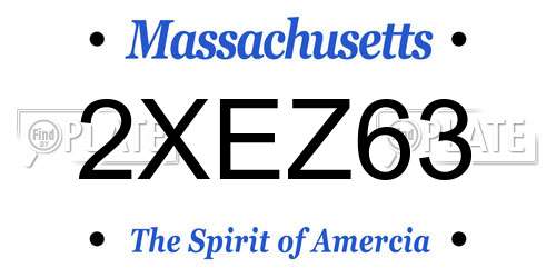 2XEZ63 Massachusetts License Plate