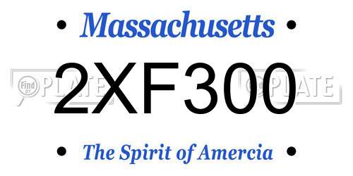2XF300 Massachusetts License Plate
