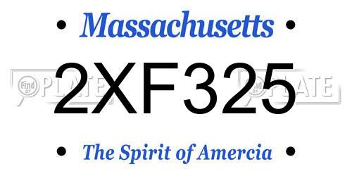 2XF325 Massachusetts License Plate