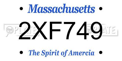 2XF749 Massachusetts License Plate