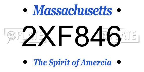 2XF846 Massachusetts License Plate