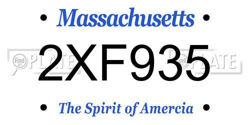 2XF935 Massachusetts License Plate