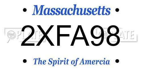 2XFA98 Massachusetts License Plate