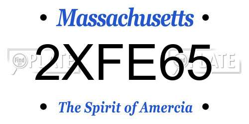 2XFE65 Massachusetts License Plate
