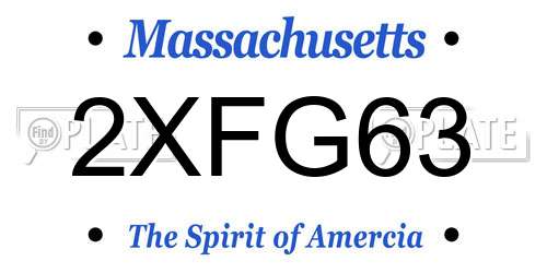 2XFG63 Massachusetts License Plate