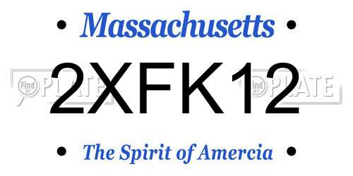 2XFK12 Massachusetts License Plate