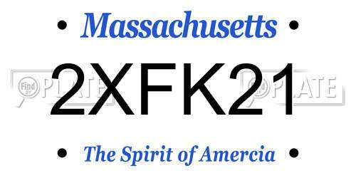 2XFK21 Massachusetts License Plate
