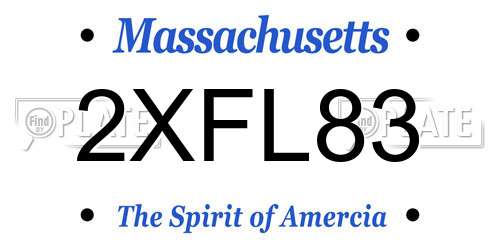 2XFL83 Massachusetts License Plate