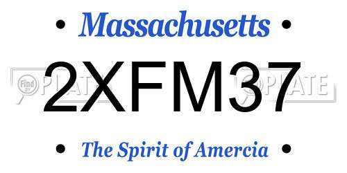 2XFM37 Massachusetts License Plate