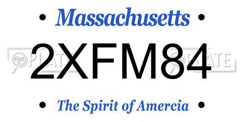 2XFM84 Massachusetts License Plate