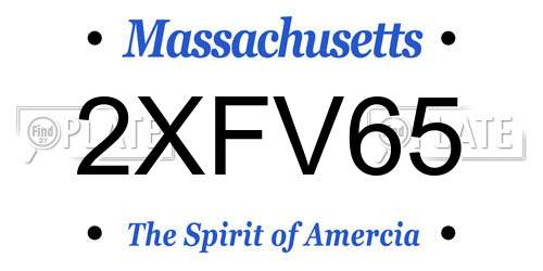 2XFV65 Massachusetts License Plate