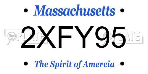 2XFY95 Massachusetts License Plate