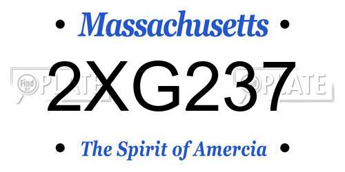 2XG237 Massachusetts License Plate