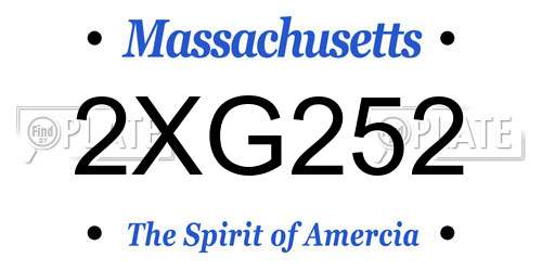 2XG252 Massachusetts License Plate