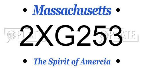 2XG253 Massachusetts License Plate