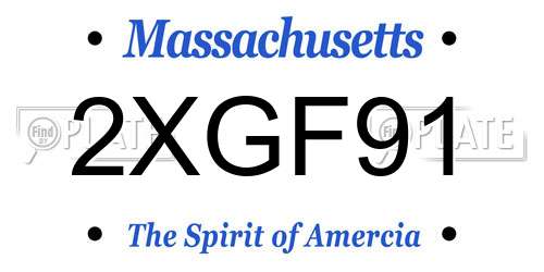 2XGF91 Massachusetts License Plate