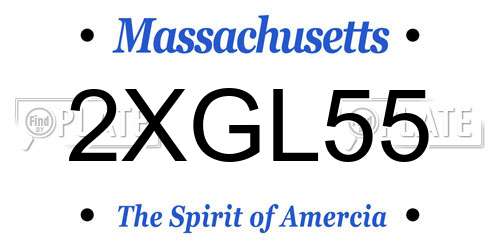 2XGL55 Massachusetts License Plate
