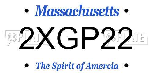 2XGP22 Massachusetts License Plate