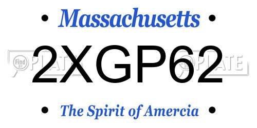 2XGP62 Massachusetts License Plate