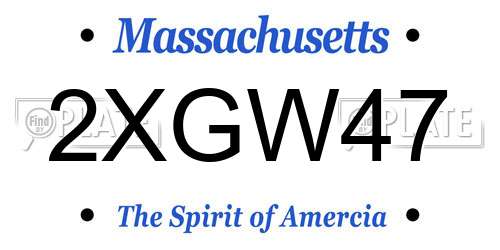 2XGW47 Massachusetts License Plate