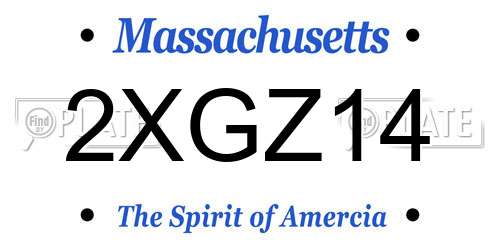 2XGZ14 Massachusetts License Plate