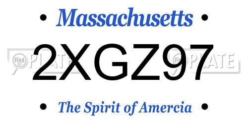 2XGZ97 Massachusetts License Plate