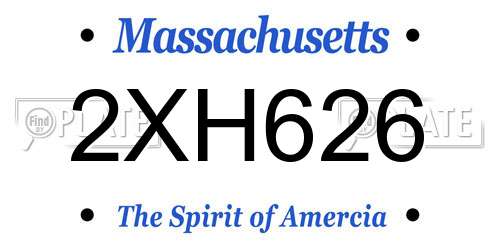 2XH626 Massachusetts License Plate