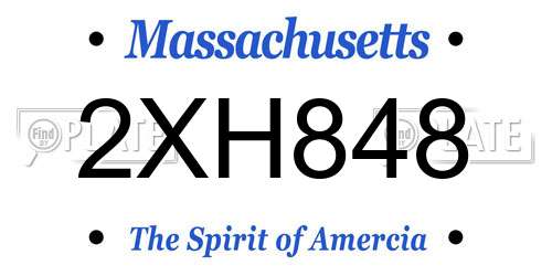 2XH848 Massachusetts License Plate