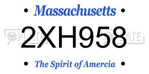 2XH958 Massachusetts License Plate