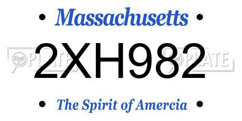 2XH982 Massachusetts License Plate