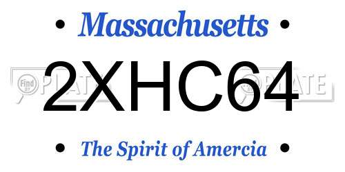 2XHC64 Massachusetts License Plate