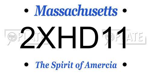 2XHD11 Massachusetts License Plate