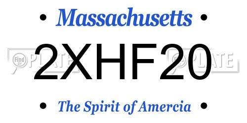2XHF20 Massachusetts License Plate