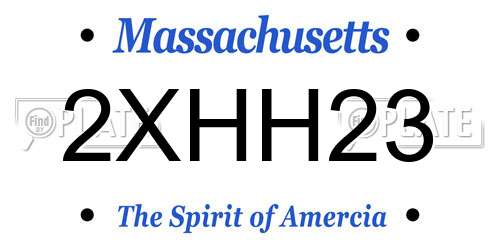 2XHH23 Massachusetts License Plate
