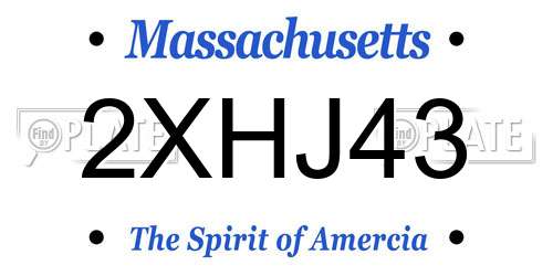 2XHJ43 Massachusetts License Plate