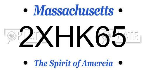 2XHK65 Massachusetts License Plate
