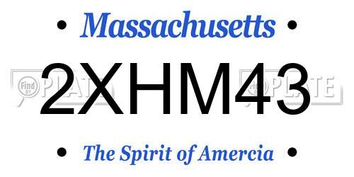 2XHM43 Massachusetts License Plate