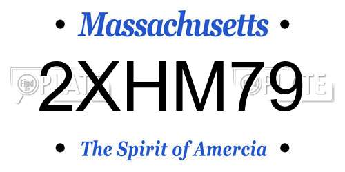 2XHM79 Massachusetts License Plate