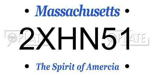2XHN51 Massachusetts License Plate