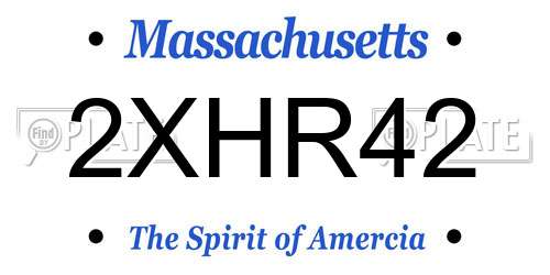 2XHR42 Massachusetts License Plate