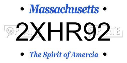 2XHR92 Massachusetts License Plate