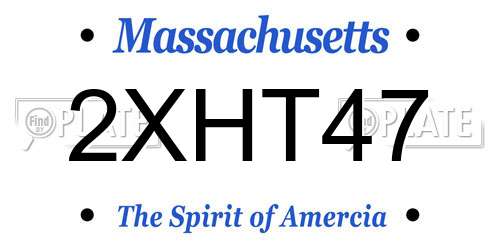 2XHT47 Massachusetts License Plate