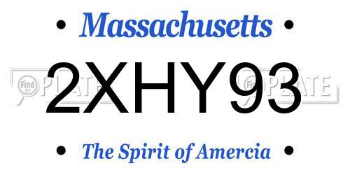 2XHY93 Massachusetts License Plate