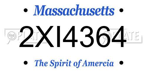 2XI4364 Massachusetts License Plate