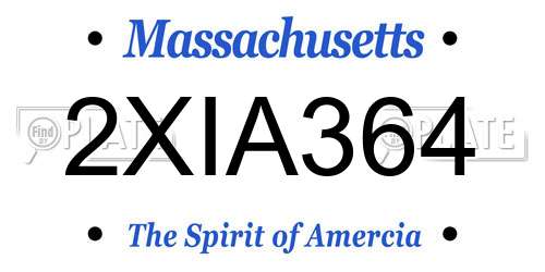 2XIA364 Massachusetts License Plate